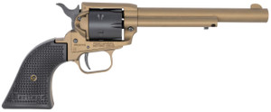 Heritage Mfg RR22A6 Rough Rider  22 LR 6 Shot 6.50" Burnt Bronze Cerakote Steel Barrel, Black Satin Cylinder Burnt Bronze Cerakote Steel, Black Textured Polymer Grips - 727962707777