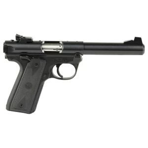 Ruger Mark IV 22/45 22 LR 10+1, 5.50" Stainless Bull Barrel, Blued Drilled & Tapped Steel Receiver & Polymer Frame, Black Checkered Polymer Grip Ambidextrous - 736676401871
