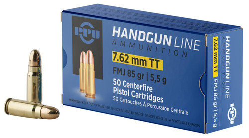 PPU PPH7TF Handgun  7.62x25mm Tokarev 85 gr Full Metal Jacket 50 Per Box - 8605003813194