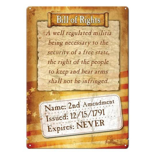 River's Edge Tin Sign 12"x17" -Bill Of Rights Tin Sign - 643323159101