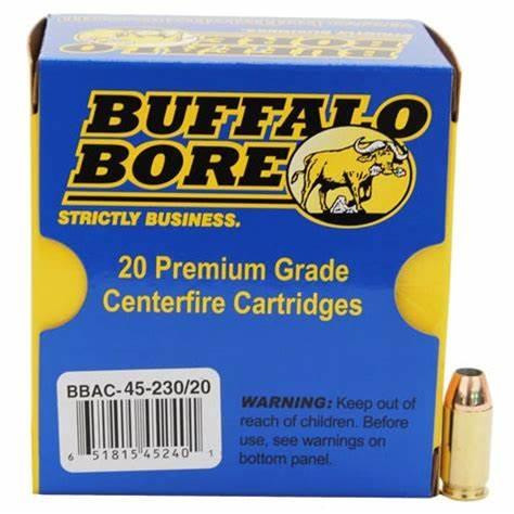 Buffalo Bore Ammunition 4523020 Personal Defense Strictly Business 45 ACP +P 230 gr Jacket Hollow Point 20 Per Box - 651815452401