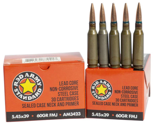 Red Army Standard AM3423 5.45x39mm 60gr Full Metal Jacket 30 Per Box - 787450872417