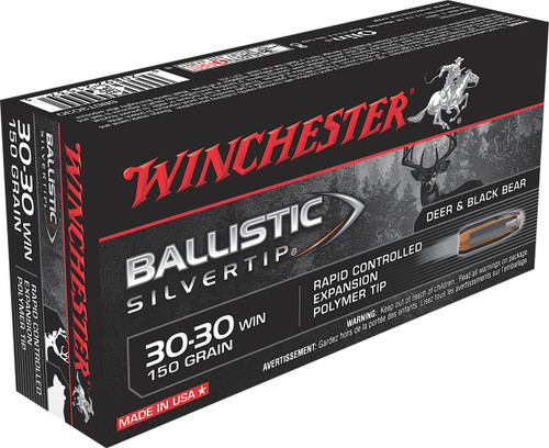 Winchester Ammo SBST3030 Ballistic Silvertip 30-30Win 150gr Rapid Controlled Expansion Polymer Tip 20 Per Box - 020892215375