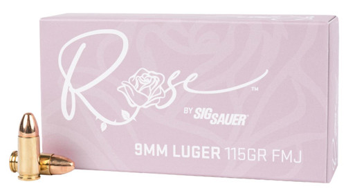 Sig Sauer E9MMB1ROSE50 Rose  9mmLuger 115gr Full Metal Jacket 50 Per Box - 798681686834