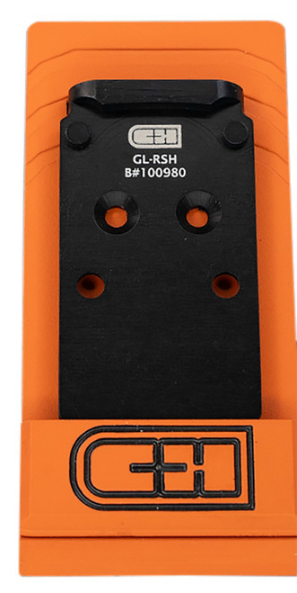 C&H Precision, V4, Optic Mounting Plate, Fits Glock MOS (Not 43x or 48) to Trijicon RMR/SRO, Holosun 407C/507C/508T/507 Comp, C&H EDC-XL/COMP, Anodized Finish, Black, Includes Mounting Hardware - 6169