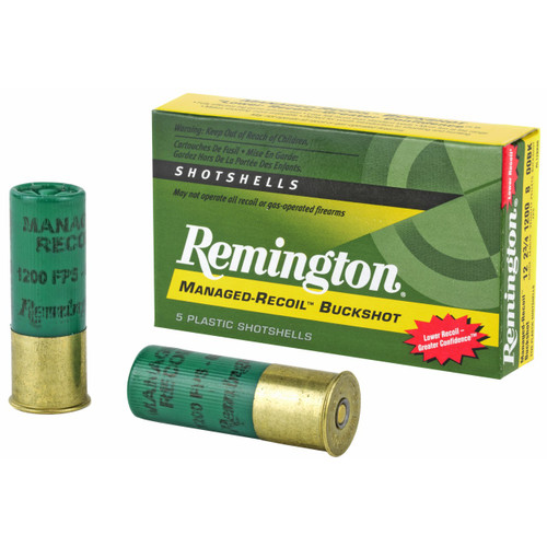 Remington Express Managed-Recoil 12 Gauge 2.75 Inch 1200 FPS 8 Pellets 00 Buck 5 Box - 047700336503
