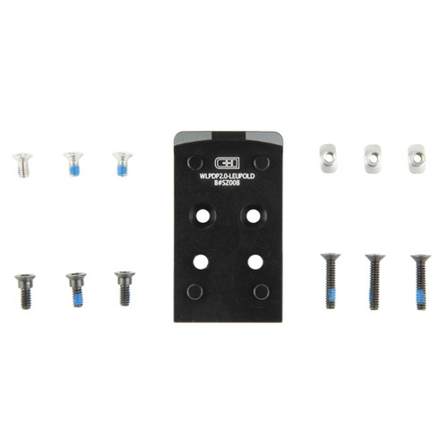 C&H Precision, Optic Mounting Plate, Fits Walther PDP 2.0 to Leupold Delta Point Pro and EOTech EFLX, Anodized Finish, Black - 616943734584