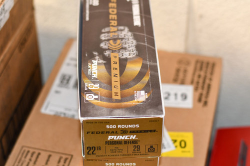 Federal PD22L1 Premium Personal Defense 22 LR 29 gr Punch Flat Nose 500 Case - 604544671179
