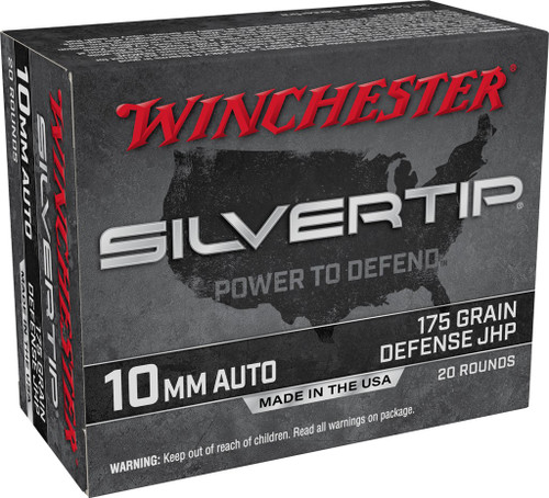 Winchester Ammo W10MMST Super X  10mmAuto 175gr Silvertip Jacket Hollow Point 20 Per Box/10 Case - 02089222781