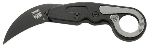 CRKT 4040 Provoke  2.41" Folding Hawkbill Plain Black TiN D2 Steel Blade/ Black Aluminum Handle Includes Pocket Clip - 794023404005