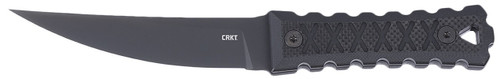 CRKT 2924 HZ4  4.76" Fixed Tanto Plain Black TiNi SK-5 Steel Blade, Black Textured G10 Handle - 794023292404