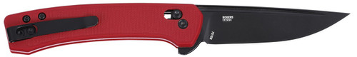 CRKT 7075R Q Compact 3.05" Folding Drop Point Plain Black Oxide 14C28N Blade, Red GRN Handle, Crossbar Lock - 794023707533