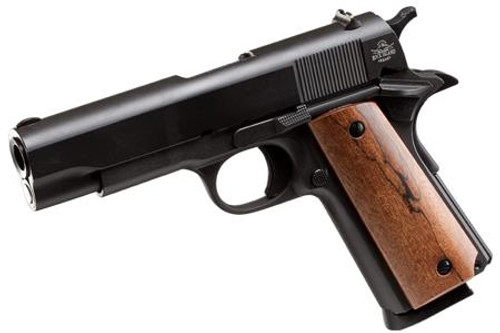 Rock Island 51417 GI Standard MS *CA Compliant* Single 45 ACP 4.25" 8+1 Wood Grip Black Parkerized - 4806015514176