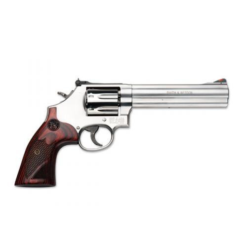 Smith & Wesson 150712 686 Plus Deluxe Single/Double 357 Magnum 6" 7 rd Wood Grip Stainless Steel - 022188141580