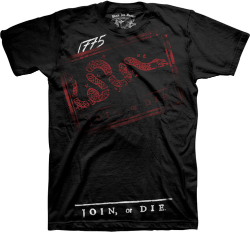 Black Ink Join Or Die "1775" Black T-Shirt -