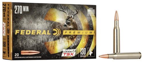 Federal P270L Premium  270 Win 130 gr Barnes Triple-Shock X 20 Box - 604544647822