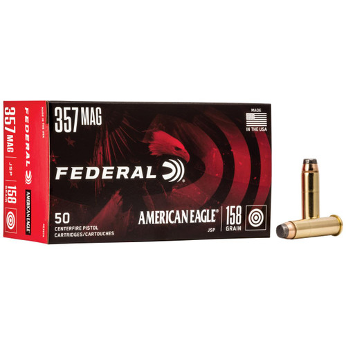 Federal AE357A American Eagle  357 Mag 158 gr Jacketed Soft Point (JSP) 50 Box - 029465085087