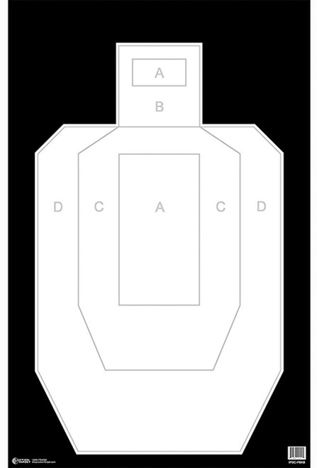 Action Target IPSCPBKB100 High Visibility IPSC/USPSA Silhouette Hanging Heavy Paper Target 23" x 35" - 400000172354