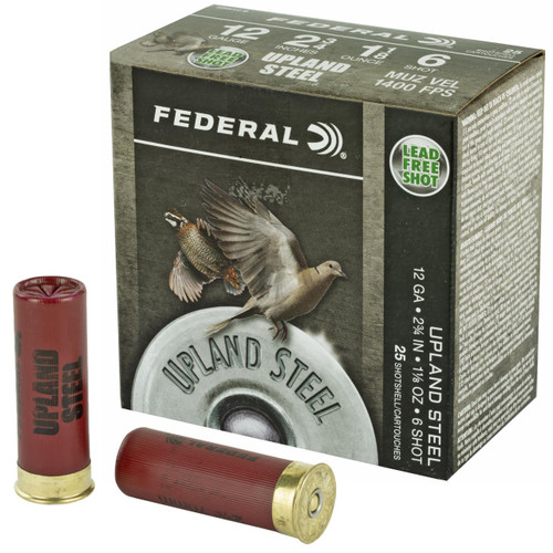 Federal USH126 Upland Steel 12 Gauge 2.75" 1 1/8 oz 6 Shot 25 Bx - 604544644111