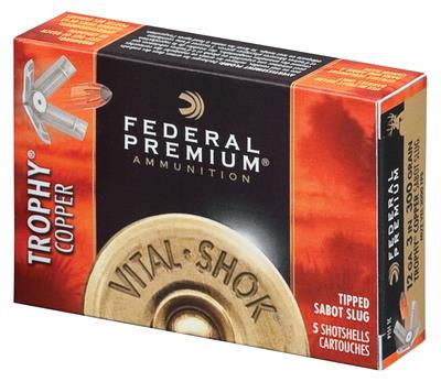 Federal Vital-Shok 20 Gauge 3 Inch 1900 FPS 275 Grain Trophy Copper Sabot Slug 5 Per Box - 029465029265