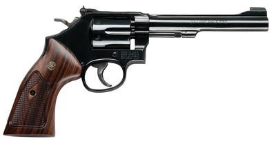 S&W 48 Classic Revolver .22 Magnum 6 Inch Blued Barrel Wood Grips 6 Round - 022188142266