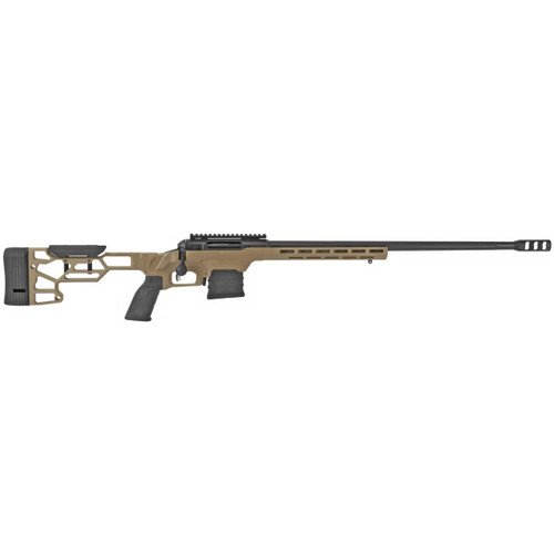 Savage Arms 57566 110 Precision 338 Lapua Mag 24" 5+1 Matte Black Rec/Barrel Flat Dark Earth Cerakote Adjustable MDT LSS XL Aluminum Chassis Stock Black Polymer Grip Right Hand - 011356575661