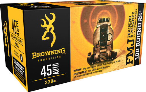 Browning Ammo B191800454 BPT Performance Target 45 ACP 230 gr Full Metal Jacket (FMJ) 100 Per Box/5 Cs (Value Pack) - 020892224322