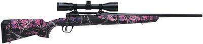 Savage Axis II XP Compact/Youth .243 Winchester 20 Inch Barrel Matte Black Finish Banner 3-9x40mm Riflescope Muddy Girl Camouflage Synthetic Stock 4 Round - 011356571007