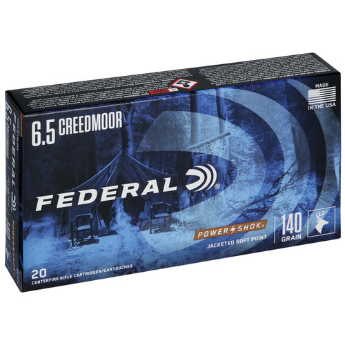 Federal 65CRDB Power-Shok  6.5 Creedmoor 140 gr 2750 fps Jacketed Soft Point (JSP) 20 Box - 604544638301