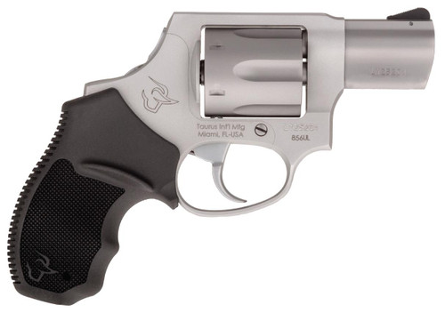 Taurus 2-856029ULCH 856 Ultra-Lite 38 Special +P Caliber with 2" Barrel, 6rd Capacity Cylinder, Overall Matte Finish Stainless Steel, Concealed Hammer Frame & Finger Grooved Black Rubber Grip - 725327