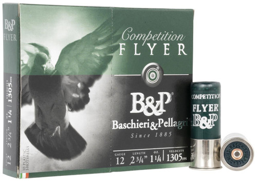 B&P 12B14P75 Flyer Competition 12 Gauge 2.75" 1 1/4 oz 7.5 Shot 10 Per Box/ 10 Cs - 878122008118