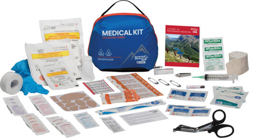 Adventure Medical Kits 0100-1003 Mountain Backpacker Medical Kit Treats Injuries/Illnesses Water Resistant Blue - 707708010033