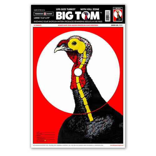 Thompson Target Life-Size Turkey Paper Hunting Targets - 12.5"x19" 10PK - 718837277778