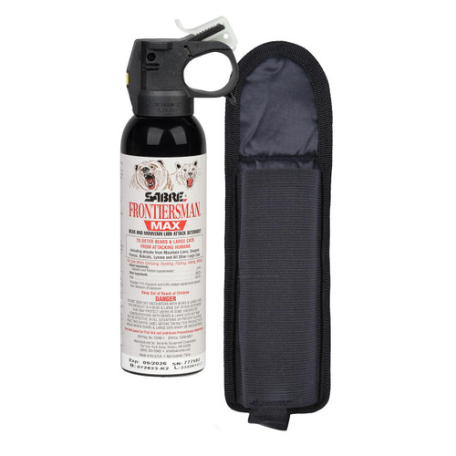 FRONTIERSMAN MAX 7.9 OZ. BEAR & MOUNTAIN LION SPRAY WITH BELT HOLSTER - 023063955605