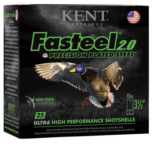Kent Cartridge K1235FS403 Fasteel 2.0  12 Gauge 3.50" 1 3/8 oz 3 Shot 25 Per Box - 656308111681