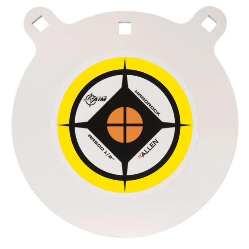 EZ-Aim 15600 Hardrock  10" AR500 Steel Gong Shooting Target .50" Thickness White / Yellow / Black - 026509064411