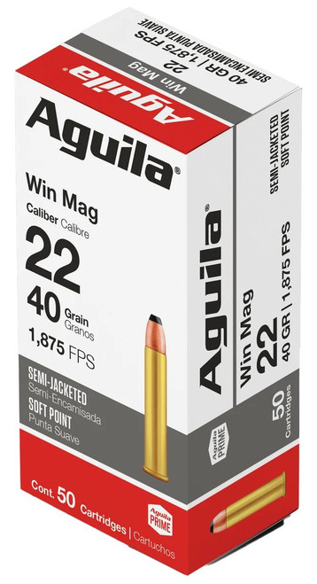 Aguila 1B222401 Silver Eagle Rimfire 22 WMR 40 gr Semi Jacketed Soft Point 50 Per Box - 640420001913