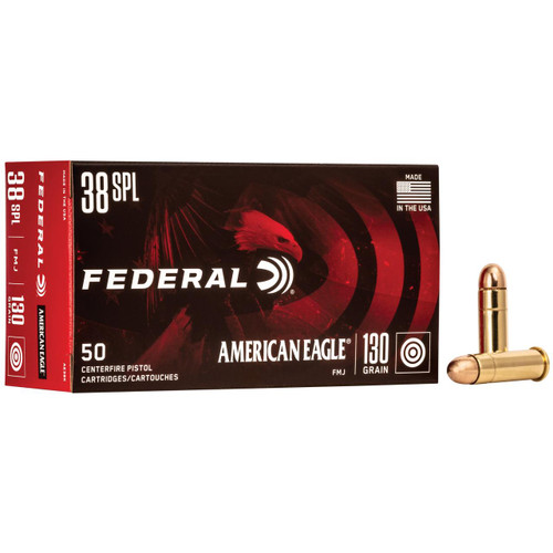 American Eagle .38 Special 130 Grain Full Metal Jacket 50 Box