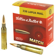 S&B .338 Lapua Magnum 250 Grain Hollow Point Boattail 10 Per Box - 754908511747