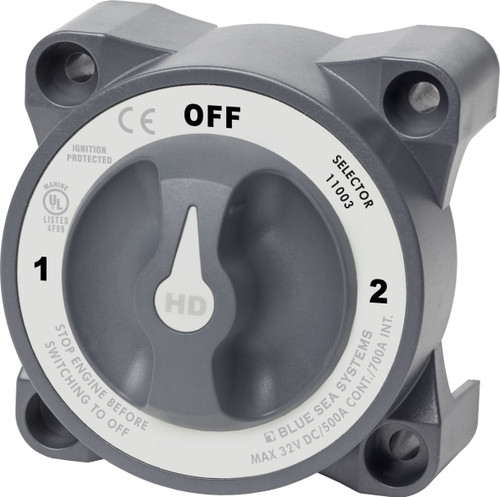 Blue Sea 11003 HD-Series Heavy Duty 3 Position Selector Battery Switch with AFD