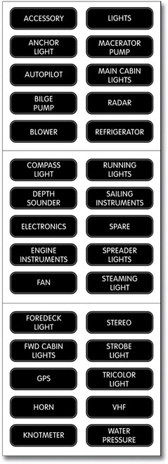 Blue Sea 8030 Basic DC Panel Label Set - 30 Labels