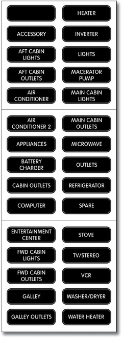 Blue Sea 8031 Basic AC Panel Label Set - 30 Labels