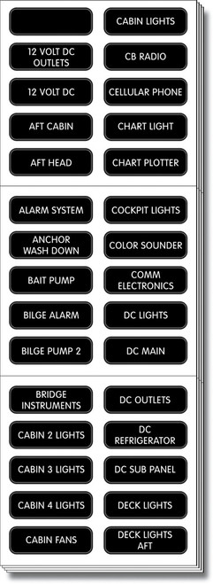 Blue Sea 8039 Extended DC Panel Label Set - 120 Labels