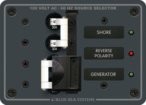 Blue Sea 8032 Traditional Metal Panel - 120V AC 30A Toggle Source Selector