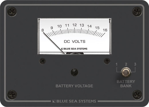 Blue Sea 8015 DC analog Voltmeter Panel - 8 to 16V DC