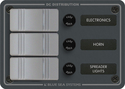 Blue Sea Switch Fuse DC Panel - Slate Gray
