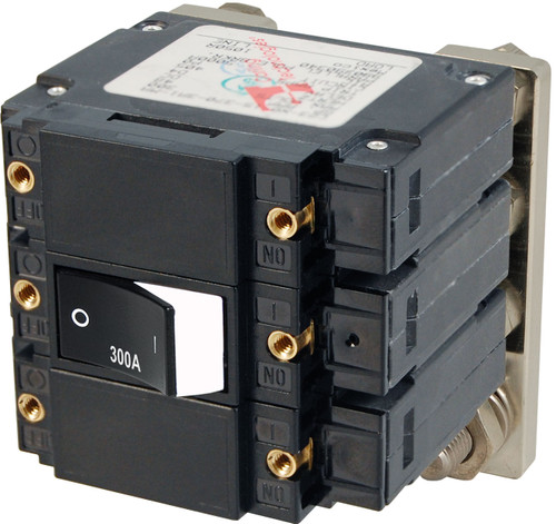 Blue Sea 7554 C-Series Flat Rocker Circuit Breaker - Triple Pole 300A