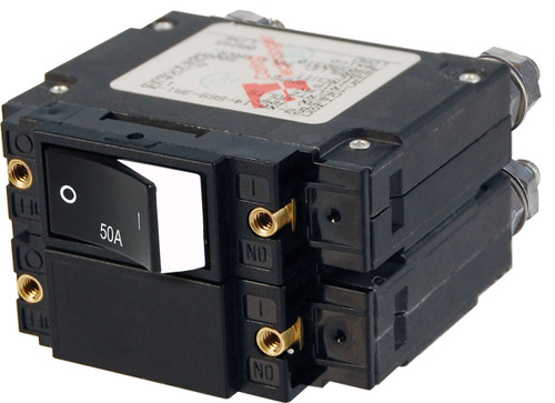 Blue Sea 7581 C-Series Raised Rocker Circuit Breaker - Double Pole 50A AC