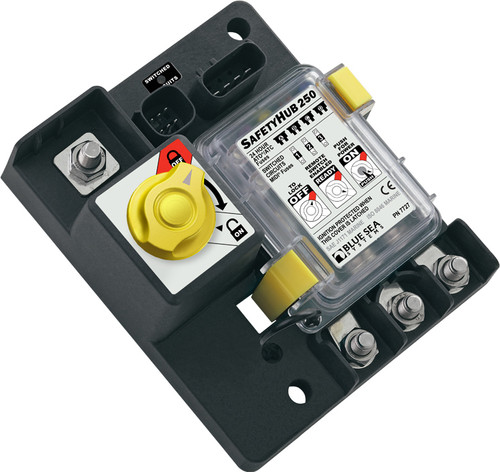 Blue Sea 7727 SafetyHub 250 Fuse Block and Solenoid with Manual Control
