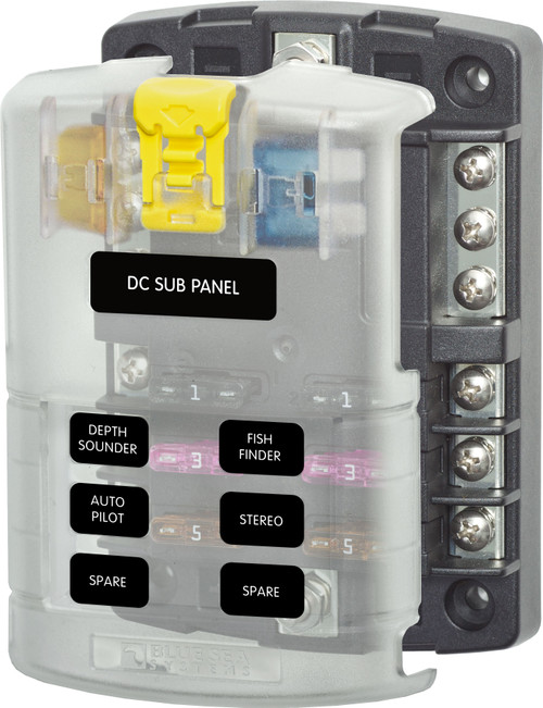 Blue Sea ST Blade Fuse Block with Negative Bus and Cover